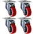 DDV (314UB-PS) 4 pcs 250 kg Load Capacity 75 mm Swivel Type PU Caster Wheels