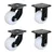 DDV (402SB-FAB) 700 kg Load Capacity 100 mm 2 pcs Fixed and 2 pcs Swivel Type PP Caster Wheels