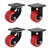 DDV (402UB-FAB) 650 kg Load Capacity 100 mm 2 pcs Fixed and 2 pcs Swivel Type PU Caster Wheels