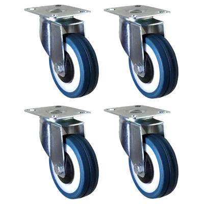 DDV (414BB-PS) 4 pcs 260 kg Load Capacity 100 mm Swivel Type Natural Rubber Caster Wheels