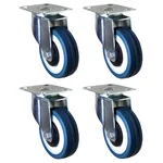 DDV (414BB-PS) 4 pcs 260 kg Load Capacity 100 mm Swivel Type Natural Rubber Caster Wheels