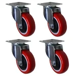 DDV (414UB-PS) 4 pcs 275 kg Load Capacity 100 mm Swivel Type PU Caster Wheels