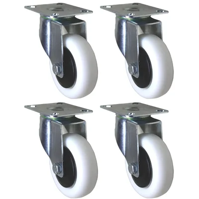 DDV (414W-PS) 4 pcs 280 kg Load Capacity 100 mm Swivel Type PP Caster Wheels