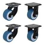 DDV (445BB-FAB) 500 kg Load Capacity 100 mm 2 pcs Fixed and 2 pcs Swivel Type Natural Rubber Caster Wheels