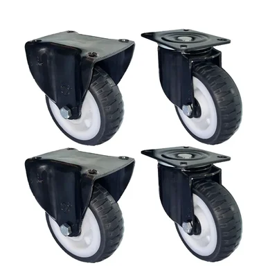 DDV (602RBr-DH) 650 kg Load Capacity 150 mm 2 pcs Fixed and 2 pcs Swivel Type Natural Rubber Caster Wheels