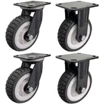 DDV (602RBr-FAB) 650 kg Load Capacity 150 mm 2 pcs Fixed and 2 pcs Swivel Type Natural Rubber Caster Wheels