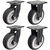 DDV (602RBr-FAB) 650 kg Load Capacity 150 mm 2 pcs Fixed and 2 pcs Swivel Type Natural Rubber Caster Wheels