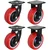 DDV (602UB-FAB) 800 kg Load Capacity 150 mm 2 pcs Fixed and 2 pcs Swivel Type PU Caster Wheels