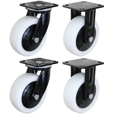 DDV (602WBr-FAB) 800 kg Load Capacity 150 mm 2 pcs Fixed and 2 pcs Swivel Type PP Caster Wheels