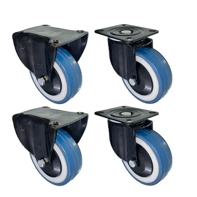 DDV (645BB-DH) 650 kg Load Capacity 150 mm 2 pcs Fixed and 2 pcs Swivel Type Natural Rubber Caster Wheels