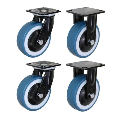 DDV (645BB-FAB) 650 kg Load Capacity 150 mm 2 pcs Fixed and 2 pcs Swivel Type Natural Rubber Caster Wheels