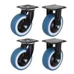 DDV (645BB-FAB) 650 kg Load Capacity 150 mm 2 pcs Fixed and 2 pcs Swivel Type Natural Rubber Caster Wheels