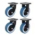 DDV (645BB-FAB) 650 kg Load Capacity 150 mm 2 pcs Fixed and 2 pcs Swivel Type Natural Rubber Caster Wheels