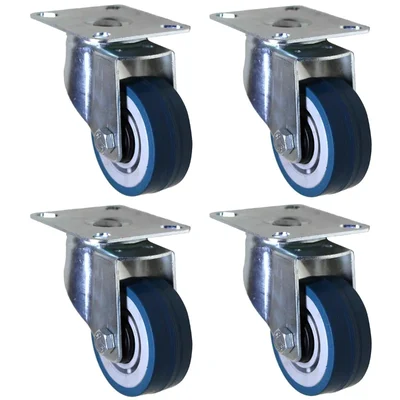 DDV (314BB-PS) 4 pcs 240 kg Load Capacity 75 mm Swivel Type Natural Rubber Caster Wheels