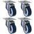 DDV (314BB-PS) 4 pcs 240 kg Load Capacity 75 mm Swivel Type Natural Rubber Caster Wheels
