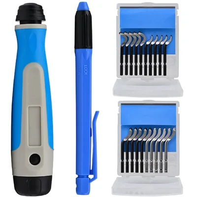 Premium Quality Deburring Tool with 2 Handles & 20 Pcs Steel Blades