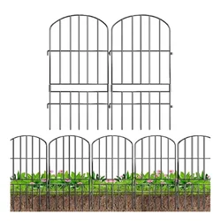 Ecofynd  Decorative Garden Fence 2.3ft X 5.2ft (Black) , Rustproof Metal Wire Fencing Flower Bed Animal Barrier.