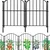 Ecofynd GF004-BLK-105 43 m Fence Picket (Black) , Decorative Metal Garden Fence Designed to Enhance Outdoor Spaces