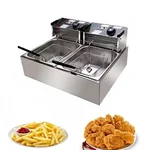 Commercial 5L+5L Electrical Tabletop Double 3000 Watt Deep Fryer with 30% Less Current Consumption Heating Element