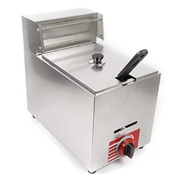 SS 6 Liter Gas Deep Fryer Machine for Making French Fries, Fried Chicken
