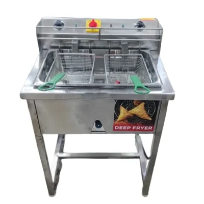 12 Ltr Stand Type Electric and Gas Operated Deep Fryer for Bulk Frying, 6Kw 