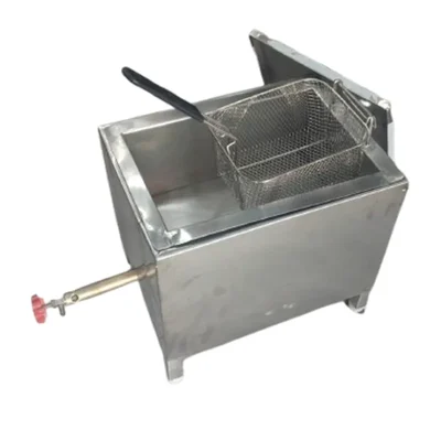 8 Ltr Deep Fryer with Lid, 16x12x14 inch Size, Gas Operated For Cafes, Snack counters, Catering