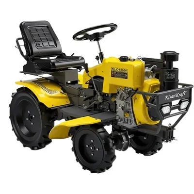 KisanKraft KK-IC-8800D, 12 HP Self Start Diesel Power Tiller & Mini Tractor Tiller | Heavy Duty Agricultural Cultivator for Deep Ploughing