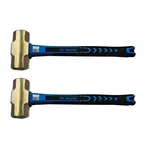 De Neers Hand Tools Combo of 450 gm and 1000 gm Brass Sledge Hammer with Fiberglass Handle