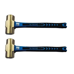 De Neers Hand Tools Combo of 450 gm and 1000 gm Brass Sledge Hammer with Fiberglass Handle