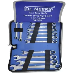 DE NEERS 6 - 32 mm Gear Wrench Sets (GW-16M)