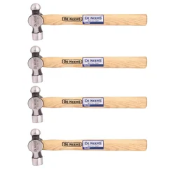 De Neers 100 g Ball Pein/Cross Pein Hammer with Wooden Handle - Pack of 4