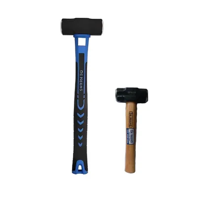 DE NEERS 7000 gms Sledge Hammer with Fiberglass Handle and 1000 gms Sledge hammer with wood handle