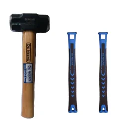 DE NEERS 1500 gms Sledge Wooden Handle Hammer with two spare  Fiberglass Handle