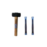 DE NEERS 2000 gms Wooden Handle Sledge Hammer with two spare Fiberglass Handle