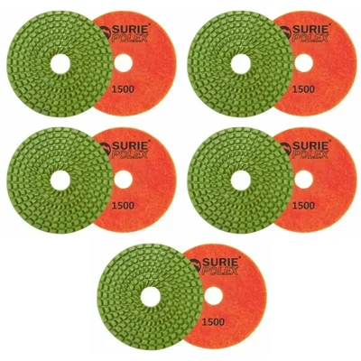 Surie Polex 4 inch Round Diamond Polishing Pads for Grinding & Polishing (7S1) - Pack of 10