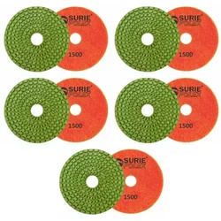 Surie Polex 4 inch Round Diamond Polishing Pads for Grinding & Polishing (7S1) - Pack of 10