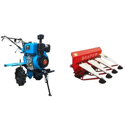 AIVA ITALY AV 500J, 9 HP Diesel 4 Stroke Power Tiller With 3 Feet Reaper Attachment