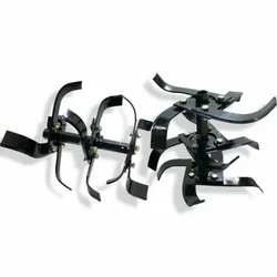 Heavy Duty 13 Inch 3 Row Rotavator Set (24 Blades, 2 Shafts and 24 Nuts) for 5 to 12 HP Diesel Power Tiller