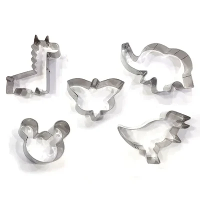 5 Shape Stainless Steel Cookie Cutter Set for Cake Decoration and Fruit/Food Cutting, Clay Craft for Kids