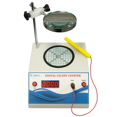 Labico 4 Digit LED Display Microbiology Bacterial Colony Counter with Adjustable Magnifying Glass Marker Pen