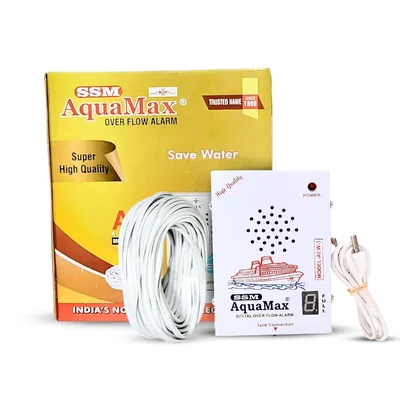 SSM Aquamax Digital Display Water Tank Alarm with 15 Meter Wire, Hindi & English Alerts (ACW-3-Wire) - 1 Year Warranty