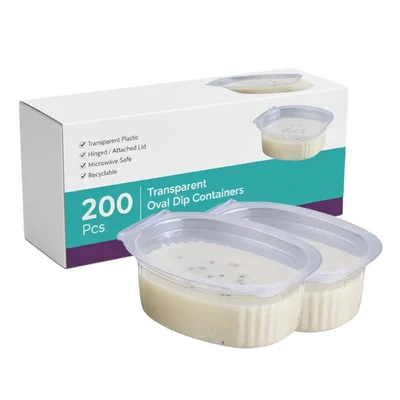 200pcs, 35ml Mini Dip Sauce, Chutney Packaging Cups with Attached Lid
