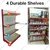 Ironic 5 feet x 3 feet 4 Shelves Slotted Channel Display Rack For Multipurpose Uses 