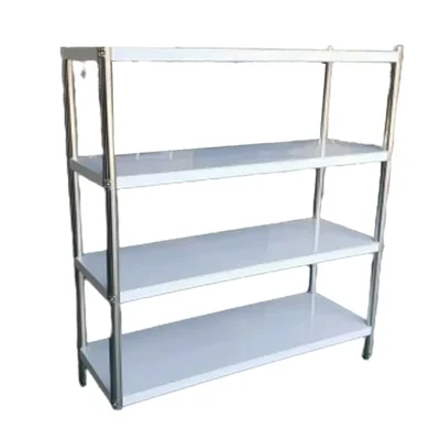 Stainless Steel 48x18x72 inch Display Shelves, 4 Trays