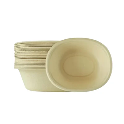 PAAVAN 250 ml Disposable Bagasse Bowls Oval Shape for Serving Snacks & Dinner | Wedding and Party(Pack-50 Pcs)