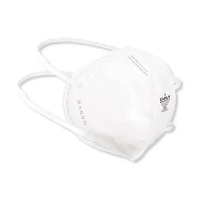 Karam FFP1S White Disposable Face Respirator Flat Fold Dust Pollutant Mask Comfort Headbands RFH01