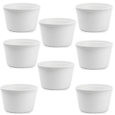 100ml x 500pcs White Disposable Small Paper Tubs without Lid, 195GSM for Picnic, Travel, Food Truck