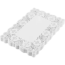 Pocheon® 16 x 12 Inch Disposable Rectangular Paper Doilies for Food, Cakes, Baked Goods, Desserts, Tableware(Pack-100 Pcs)