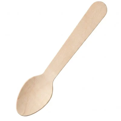 11 cm Disposable Wooden Cutlery Spoons Eco Friendly Birchwood Spoons for Picnic, Travel, Food Truck (Pack-10000 pcs)
