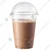 1000pcs, 300ml Clear Plastic Glass with Dome Lids for Iced Coffee, Soda, Smoothies and Shakes